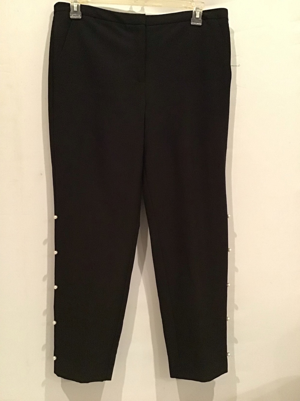 460  Josh $Arielle Black Pearl-Trim Straight Leg Pants